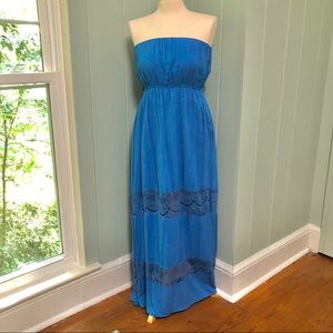 Fab’rik blue strapless maxi dress
